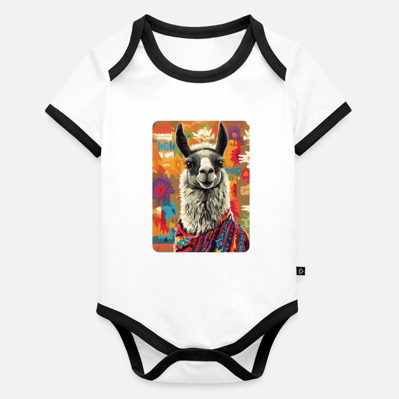 lama Body Bébé bio contrasté manches courtes