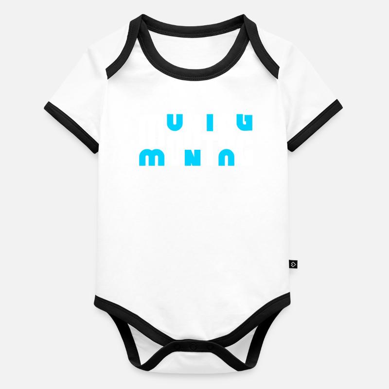 Motif Monday White/Cyan Organic Baby Contrasting Bodysuit