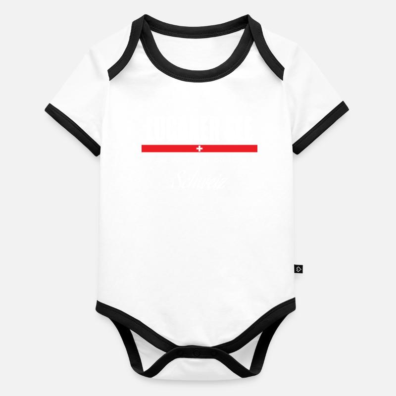 Lac de Lugano Body Bébé bio contrasté manches courtes