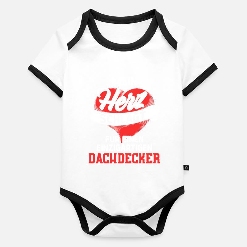 Mon cœur bat pour un couvreur / Dire Body Bébé bio contrasté manches courtes