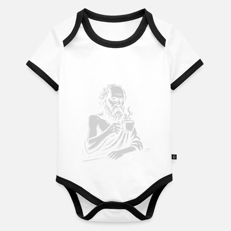 Portrait du café Socrate Body Bébé bio contrasté manches courtes