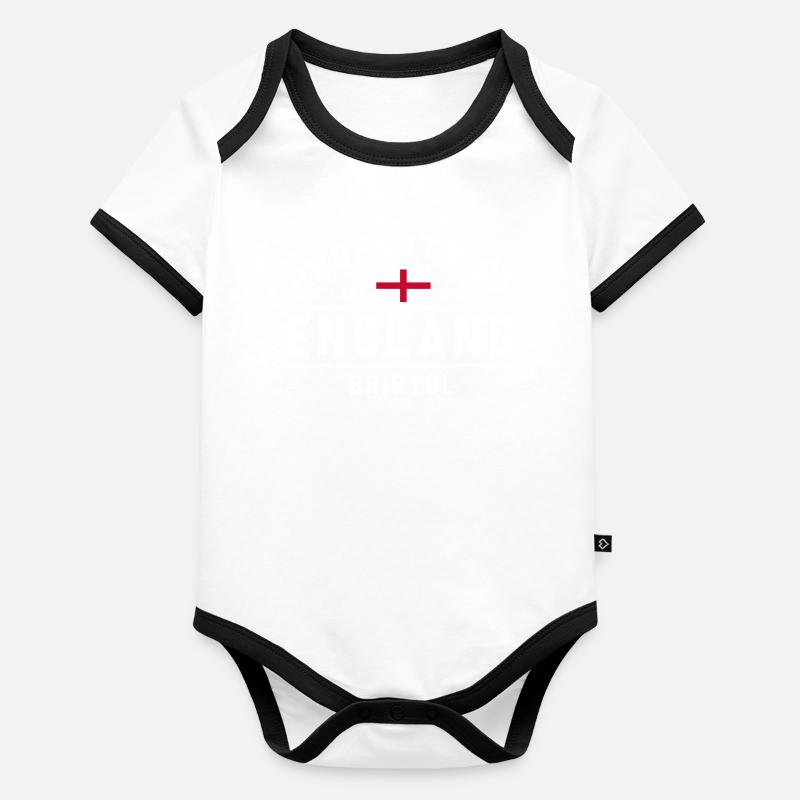 England Bristol Flagge Grafikdesign Baby Bio-Kurzarm-Kontrastbody