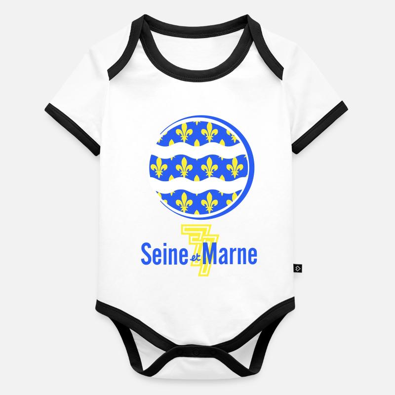 Logo seine et marne 77 Body Bébé bio contrasté manches courtes