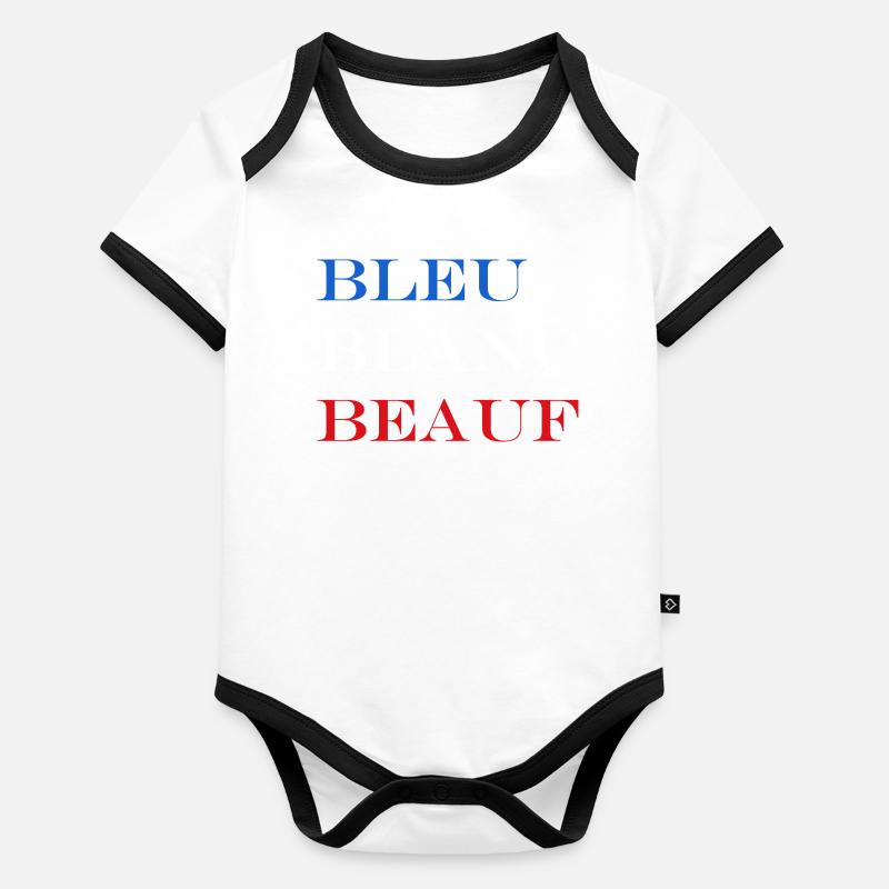 beeuf Body Bébé bio contrasté manches courtes