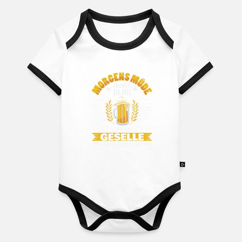 Examen de compagnon stagiaire Body Bébé bio contrasté manches courtes