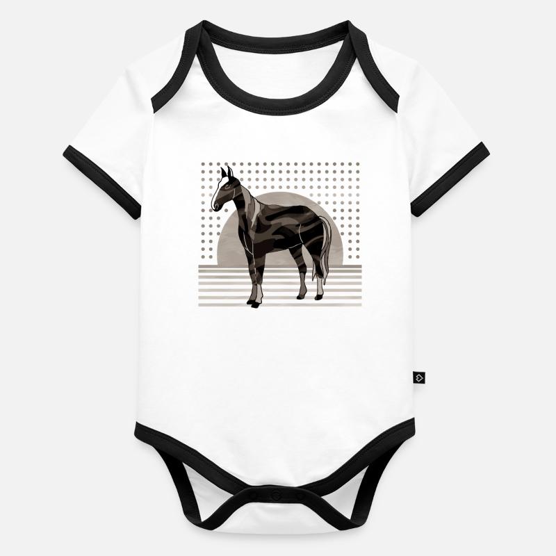 Cheval Body Bébé bio contrasté manches courtes
