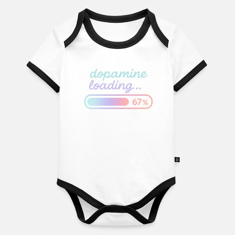 Dégradé pastel de charge de dopamine Body Bébé bio contrasté manches courtes