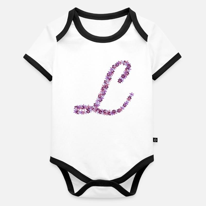 Symphonie des Fleurs Body Bébé bio contrasté manches courtes