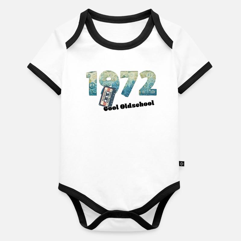 1972 Vintage Retro – Cassette – Cool Olds Organic Baby Contrasting Bodysuit