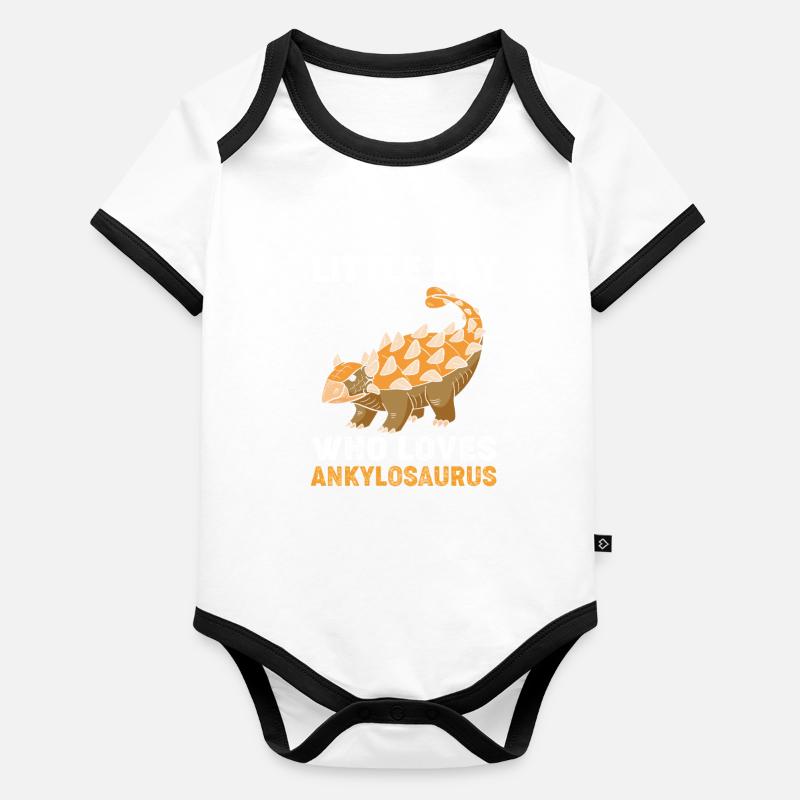 Ankylosaure Body Bébé bio contrasté manches courtes