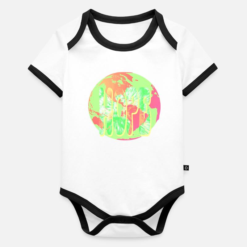 Hope Neon Tie-Dye Circular Baby Bio-Kurzarm-Kontrastbody
