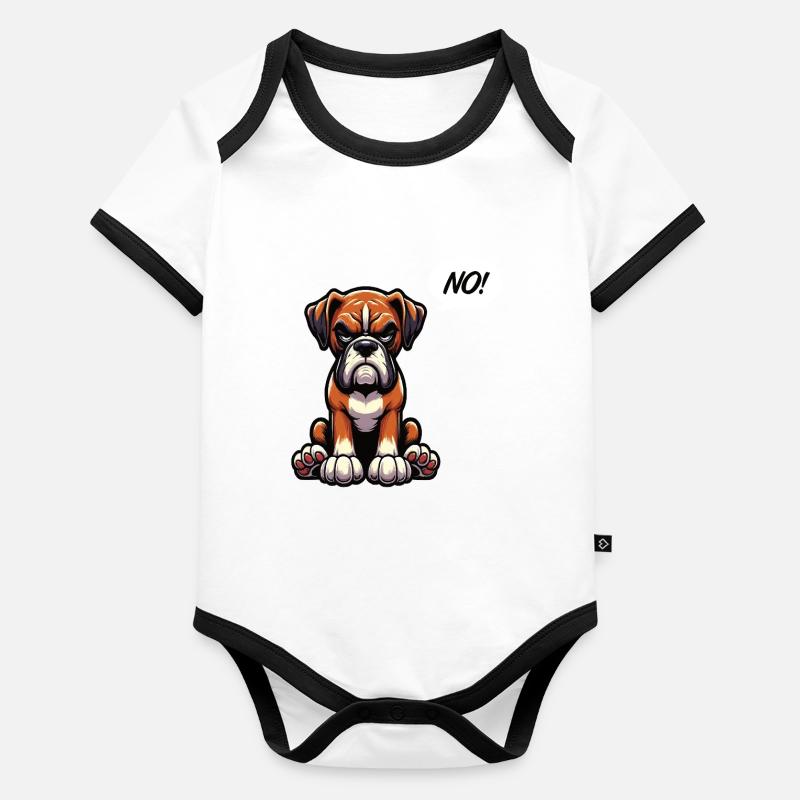 No Boxer Boxerhalter Boxerhund Boxerbesitzer Baby Bio-Kurzarm-Kontrastbody