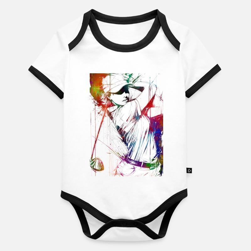 Golf player #golf Organic Baby Contrasting Bodysuit