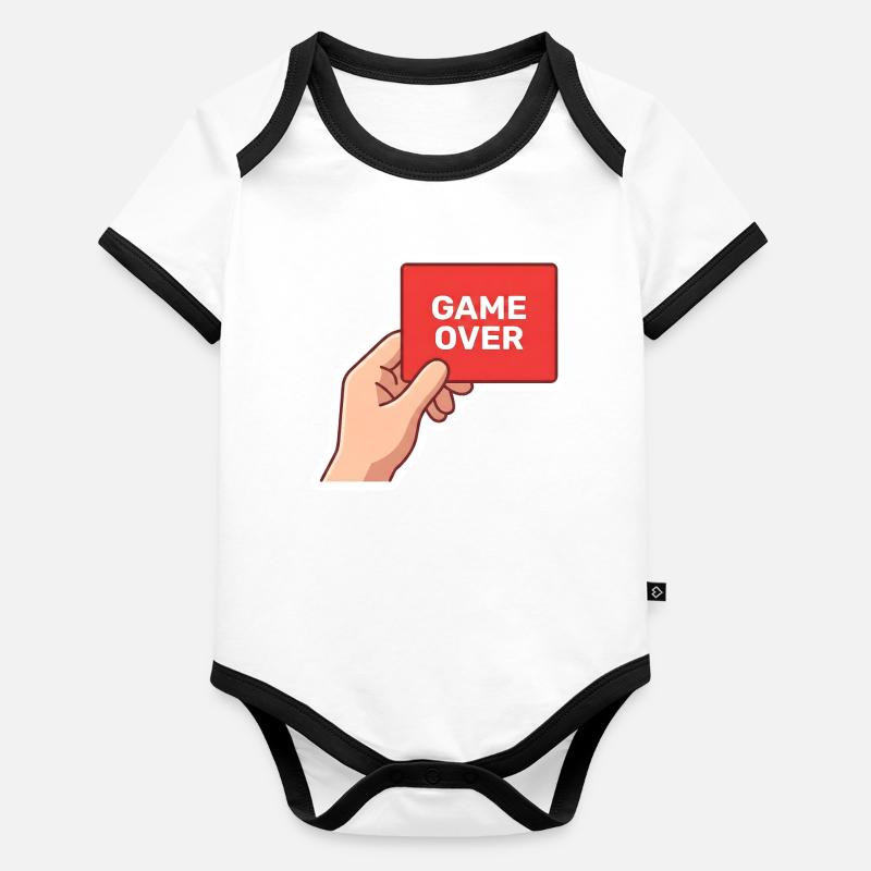 Game Over Rétro Sign Body Bébé bio contrasté manches courtes