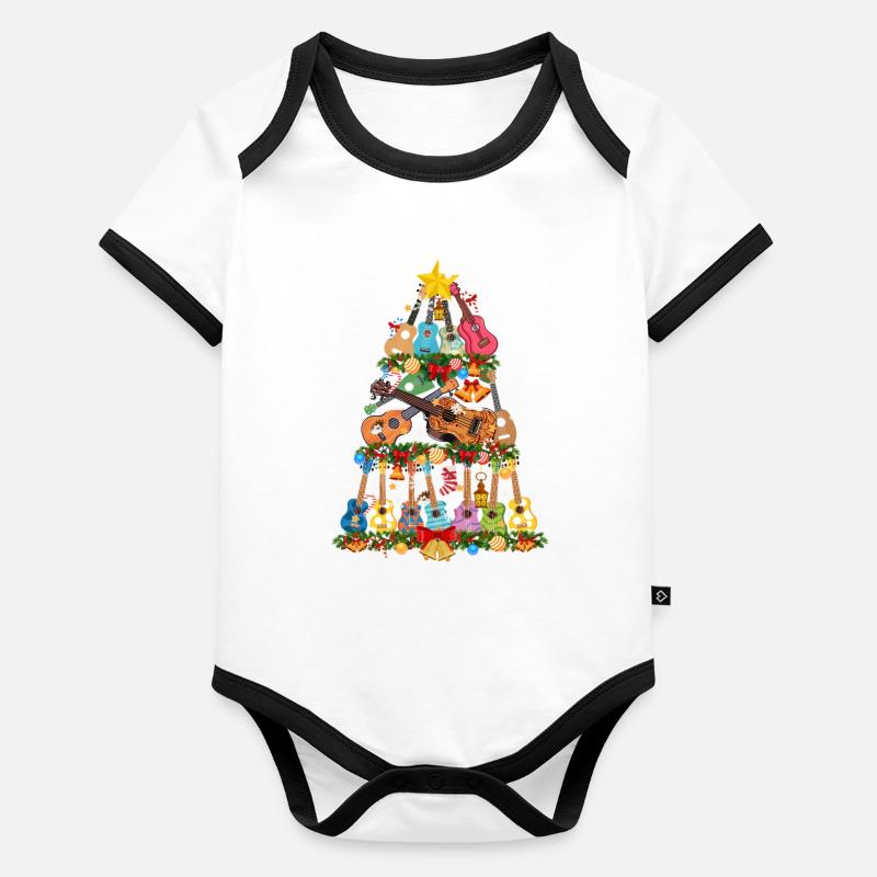 Hawaiian Ukulele Uke Christmas Baby Bio-Kurzarm-Kontrastbody