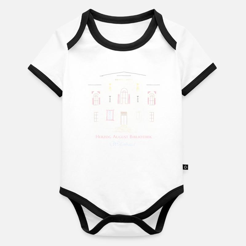 Wolfenbüttel, library hand-drawn Organic Baby Contrasting Bodysuit