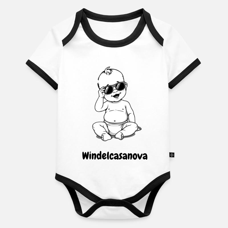 Windel Casanova Baby Bio-Kurzarm-Kontrastbody