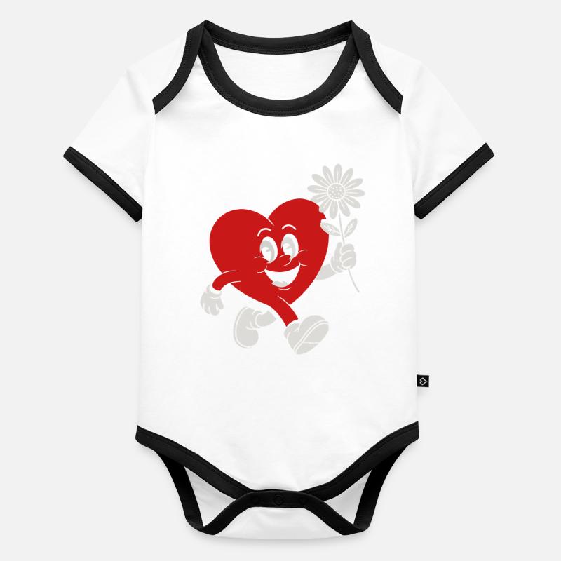 Heart Hero with Daisy Organic Baby Contrasting Bodysuit
