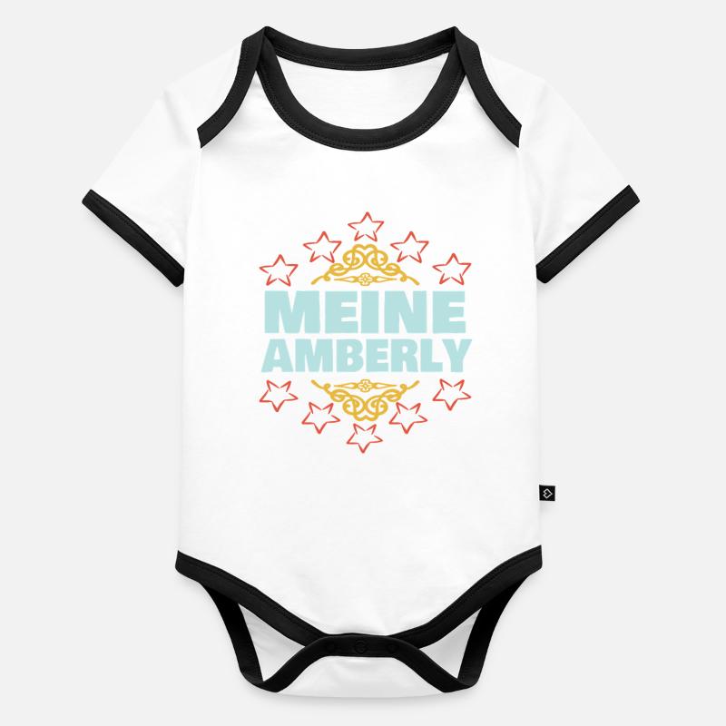 Fille Amberly Body Bébé bio contrasté manches courtes