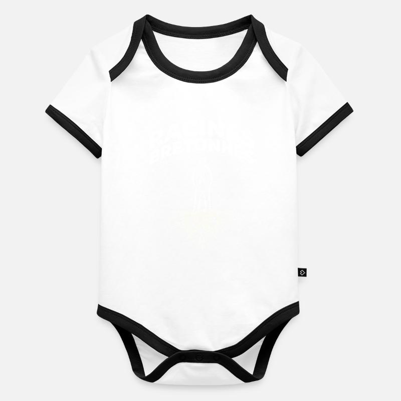 Bretagne Racines Bretonnes Triskell Identité Body Bébé bio contrasté manches courtes