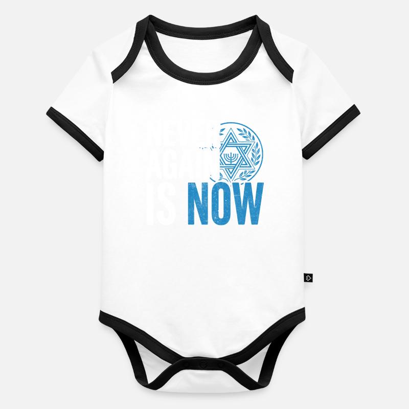 HolocaustGedenken mit Davidstern Baby Bio-Kurzarm-Kontrastbody