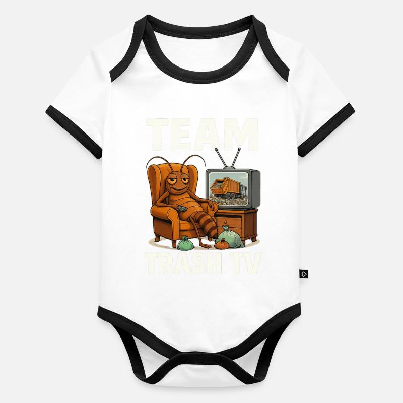 Team Trash TV Organic Baby Contrasting Bodysuit