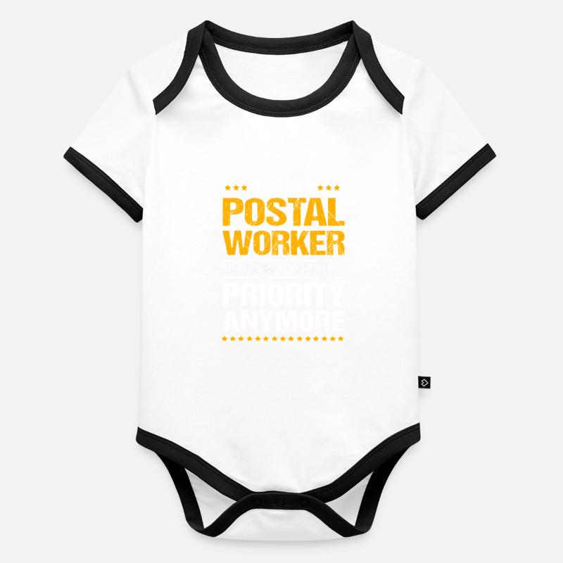 Cachet postal Body Bébé bio contrasté manches courtes