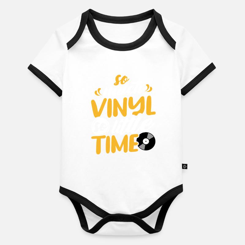 Tellement de vinyle, si peu de temps de design Body Bébé bio contrasté manches courtes