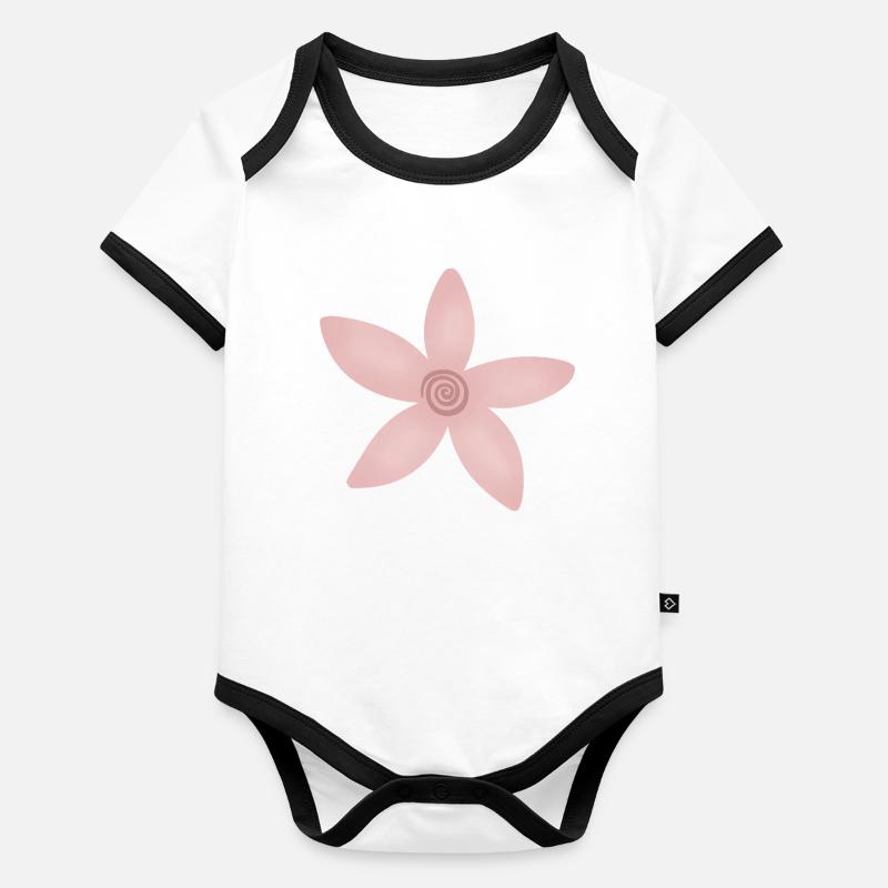 Rouge-Rosen-Spiralblume Baby Bio-Kurzarm-Kontrastbody