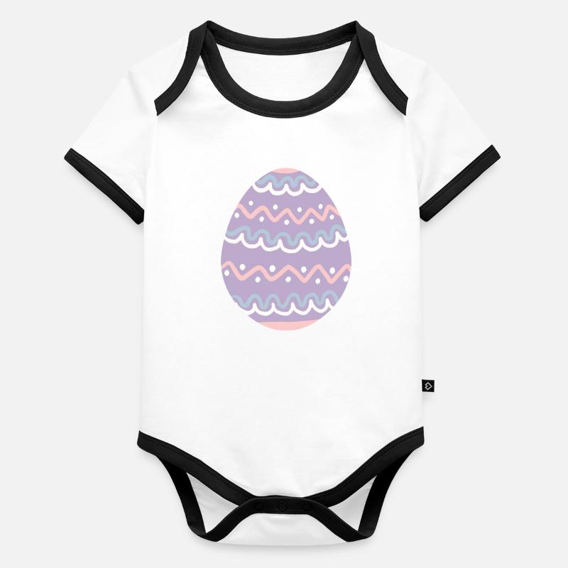 Pastel Wavy Easter Egg Organic Baby Contrasting Bodysuit