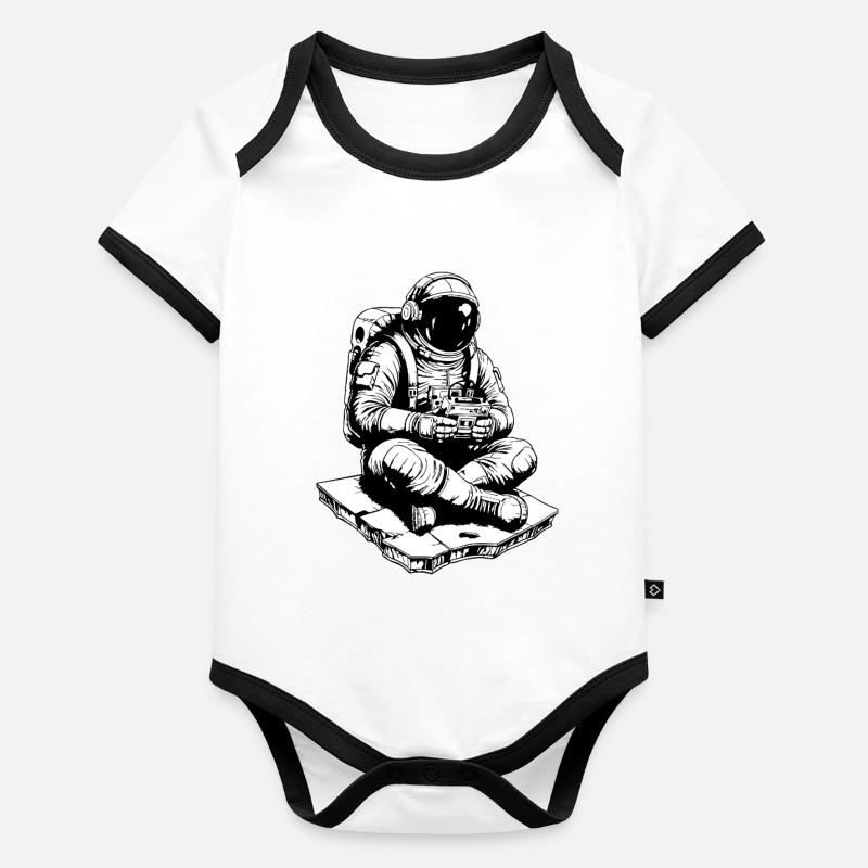 Astronaute Gaming Console Espace Body Bébé bio contrasté manches courtes