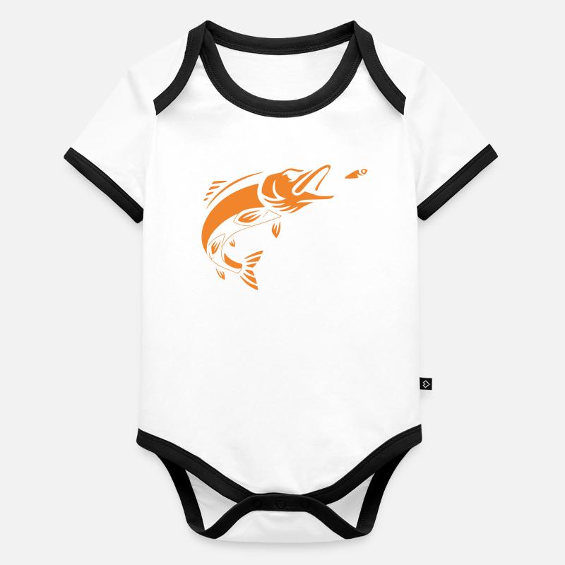 Silhouette du saut du brochet Predator Body Bébé bio contrasté manches courtes