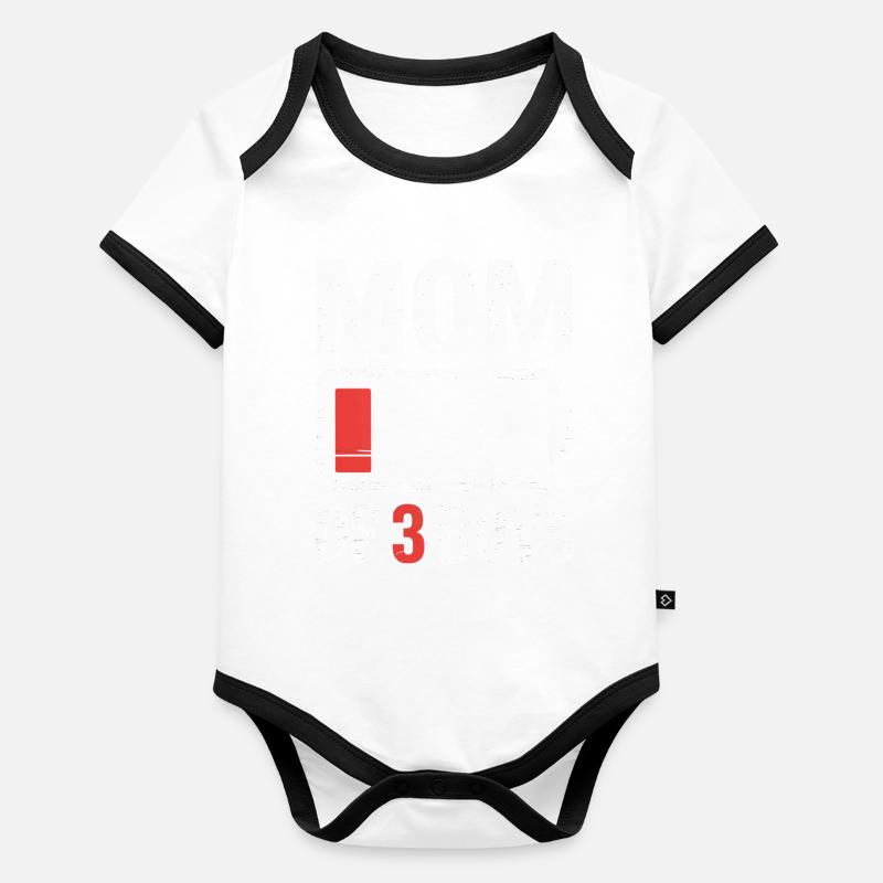 Mutter von 3 Jungen, Batterie leer Baby Bio-Kurzarm-Kontrastbody