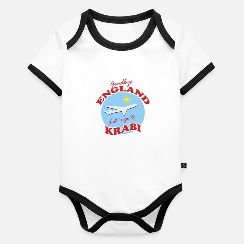Goodbye England Let´s go to Krabi Organic Baby Contrasting Bodysuit