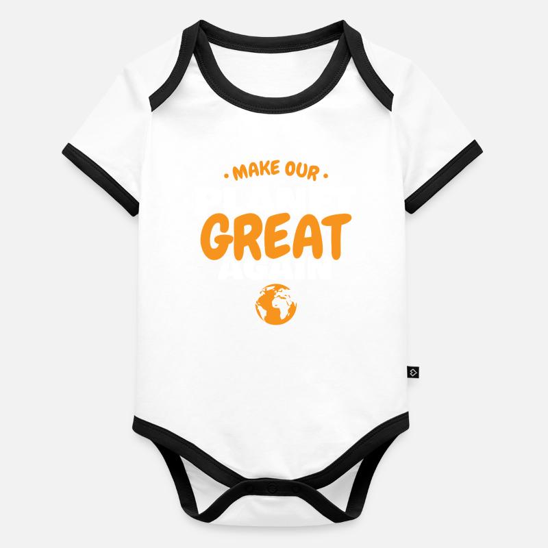 Make Our Planet Great Again Eco Earth Design Baby Bio-Kurzarm-Kontrastbody