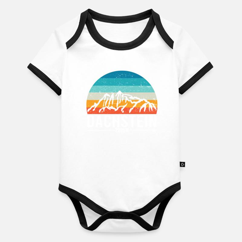 Dachstein Ramsau Austria Retro Sunset Organic Baby Contrasting Bodysuit