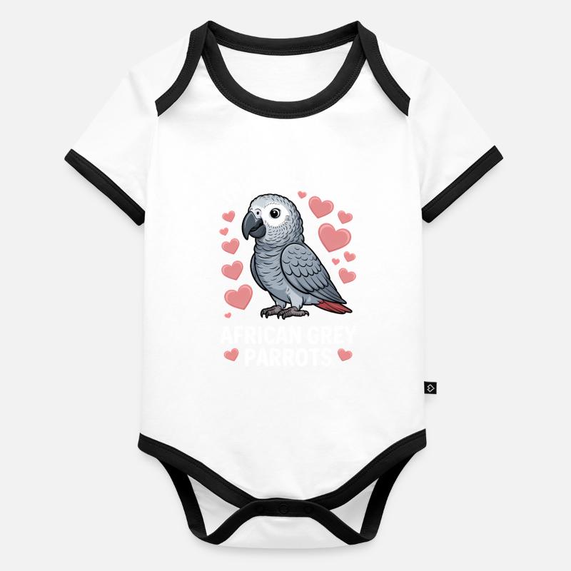Graupapagei Sprüche Lustiges Graupapagei Geschenk  Baby Bio-Kurzarm-Kontrastbody