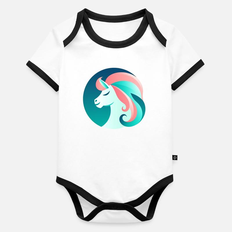Image de rêve de licorne néon Body Bébé bio contrasté manches courtes