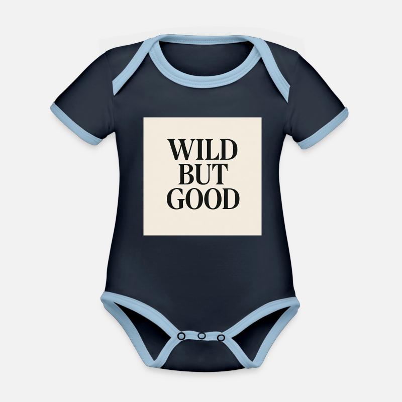 78BA7F94-238B-4308-97DB-99BE7A67FFE7_7 - Body Bébé bio contrasté manches courtes - marine/ciel