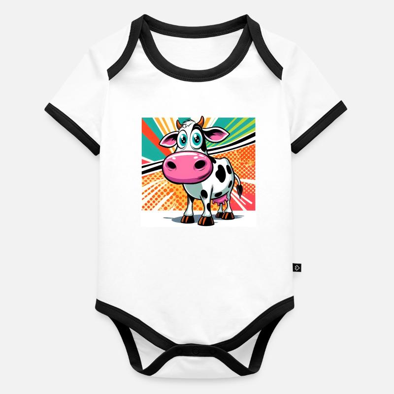 cow Organic Baby Contrasting Bodysuit