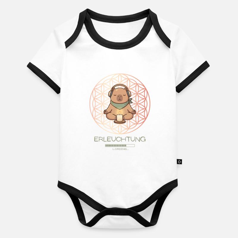 Enlightenment loading – Funny Capybara Yoga Gift Organic Baby Contrasting Bodysuit