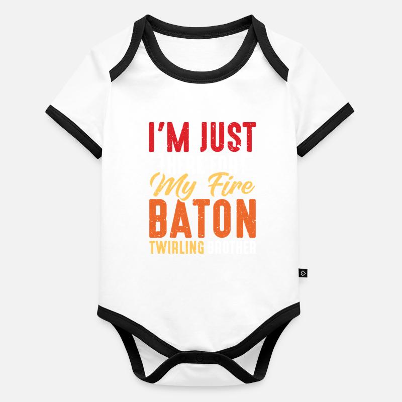 Dancing Vortex Dance School Fire Stick Dancer Organic Baby Contrasting Bodysuit
