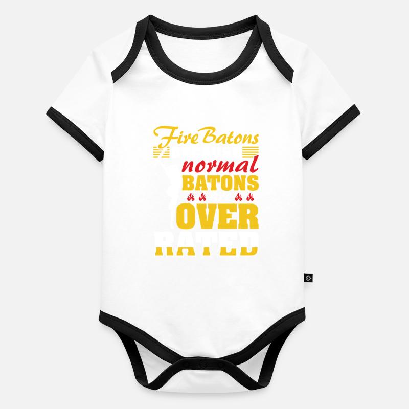 Dancing Vortex Dance School Fire Stick Dancer Organic Baby Contrasting Bodysuit