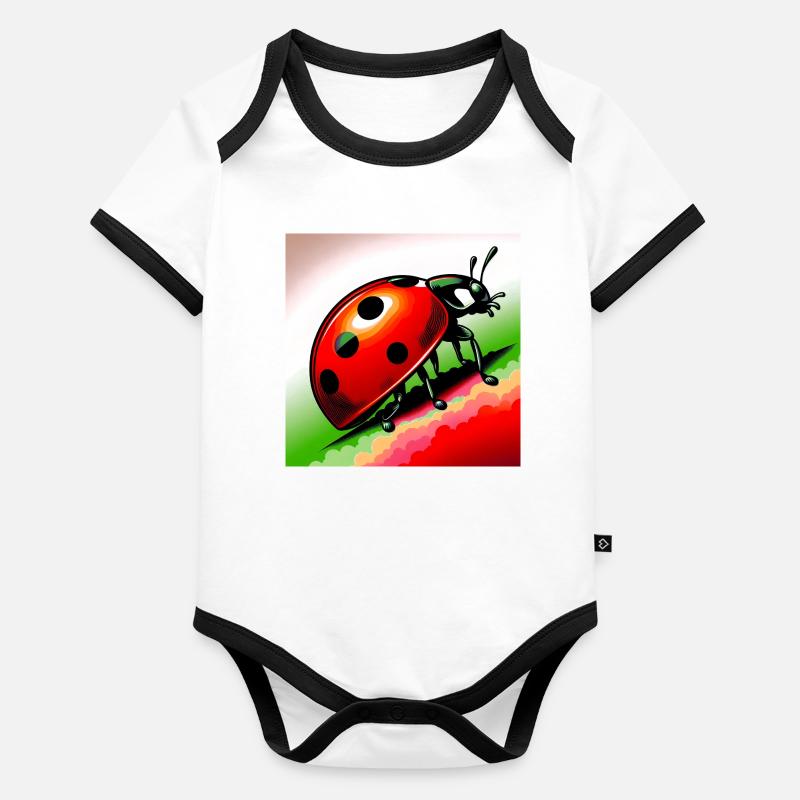 coccinelle Body Bébé bio contrasté manches courtes