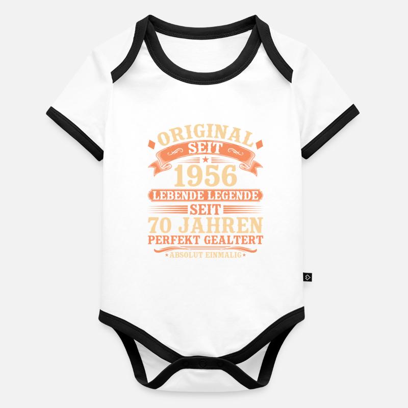 Original 1956 – Legendär & Vintage 70. Geburtstag Baby Bio-Kurzarm-Kontrastbody