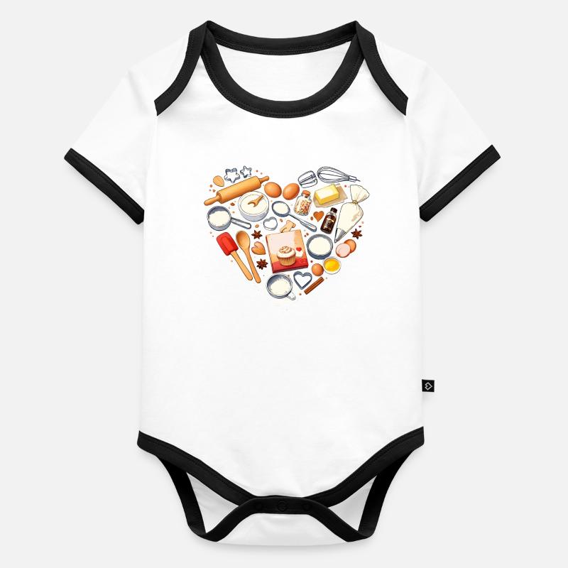 Baking Heart Shape Baking Utensils Hobby Baker Organic Baby Contrasting Bodysuit