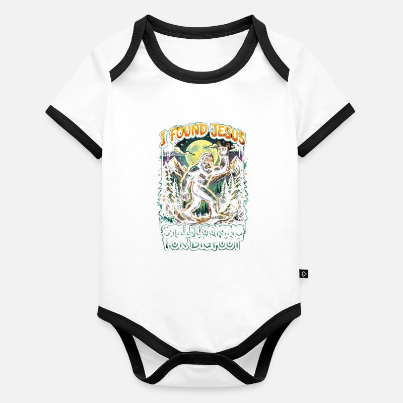 I found Jesus, I'm still looking for Bigfoot Organic Baby Contrasting Bodysuit