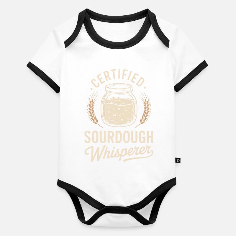Zertifizierter Sauerteigflüsterer Baby Bio-Kurzarm-Kontrastbody