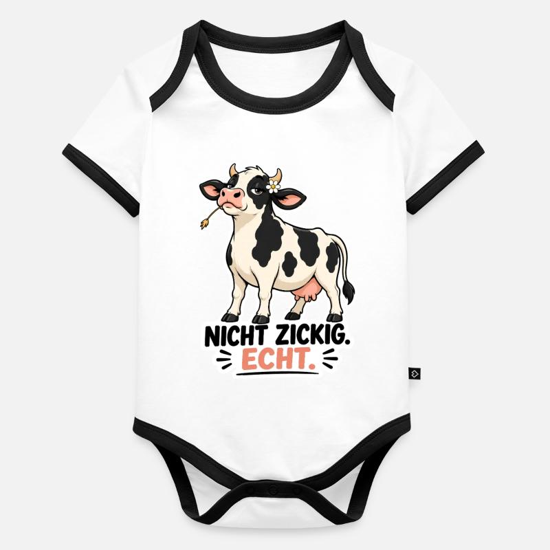 Kuh „Nicht schwierig. Echt.“ – Lustiges Statement  Baby Bio-Kurzarm-Kontrastbody