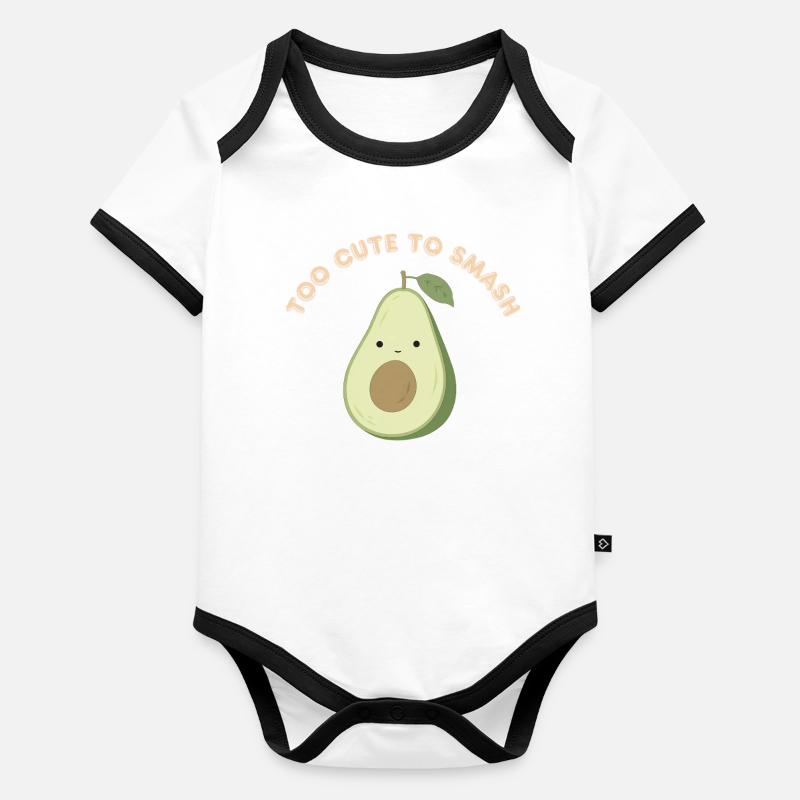 Avocat mignon à écraser Body Bébé bio contrasté manches courtes